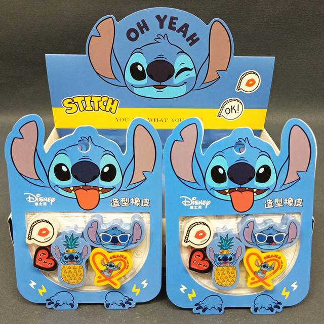 Genuine Disney Stationery Series Stitch Eraser 12pcs/box wholesales Cute  Puppet Term Begins Gifts Christmas Gift For Children